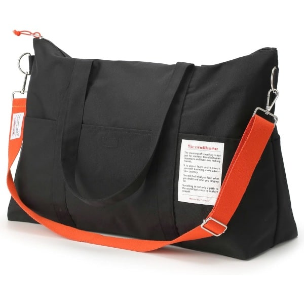 Reisebag for kvinner Sportbag Vanntett Stor Treningsbag Weekendbag Over natten bag Sykehusbag black