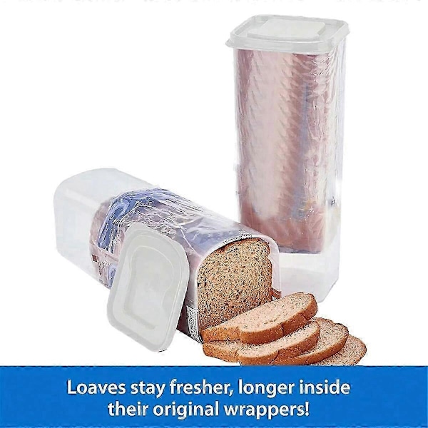 Transparent Brödlåda Plast Förvaringsbehållare för Toast med Lock, Bröd Crisper, Brödförvaringsbehållare, c