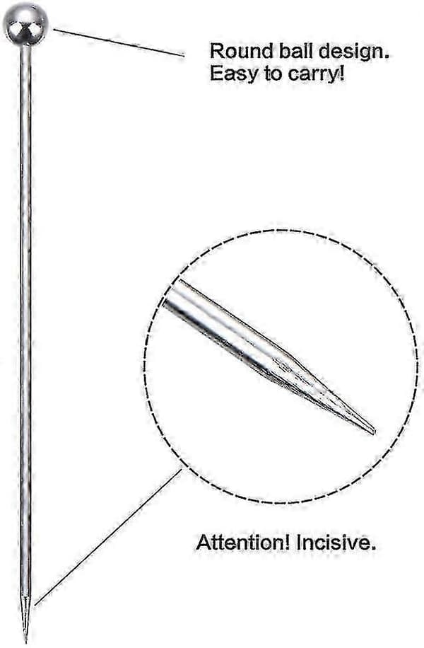 50 stk Cocktailpinner i rustfritt stål, Martini-pinner i metall 4,3\"