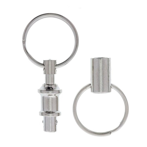 Snabbkopplingsbar flexibel nyckelring i metall 2-pack