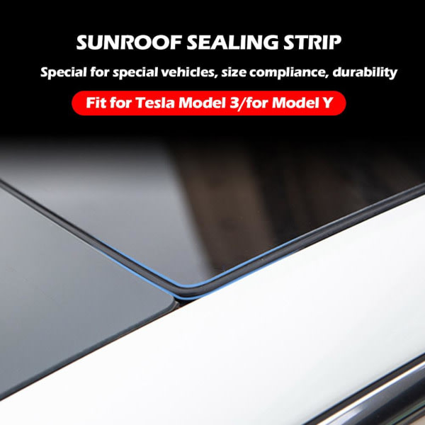 Tätningslist för Tesla Model 3/Y soltak, vindruta, ljudisolering, för modell 3, en storlek, för modell 3, en storlek