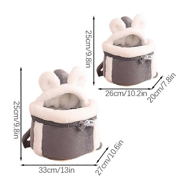 Lemmikkieläinten kantolaukku Söpö lemmikkireppu ulkoilumatkoille Grey XL