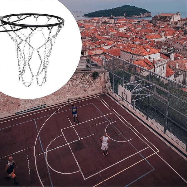 Kraftig basketbyte kedjenät stålkedja basketnät standard galvaniserat