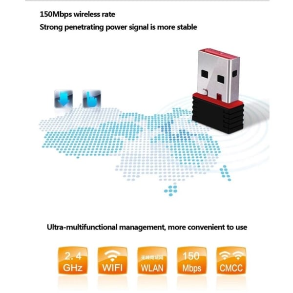 2 stk RTL8188 USB WiFi Dongle Nettverkskort Trådløst Nettverk