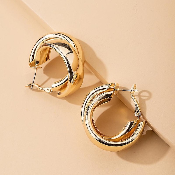 Kvinders øreringe pige stud øre Drop Lady C Rhinestones Rund Cirkel CC Geometrisk Elegant Metal Trendy e081j1