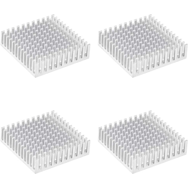 Elektronisk kylare för stegmotor, 3D-skrivare 40x40x11mm silver 4st