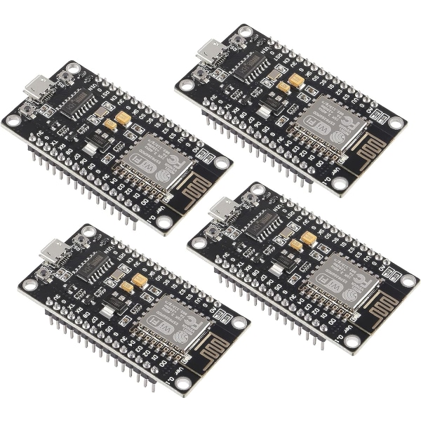4 stk elektronisk trådløst modul til NodeMcu v3 Lua med CH340 Chip WiFi Internet of Things Development Board kompatibel med Arduino IDE/MicroPython