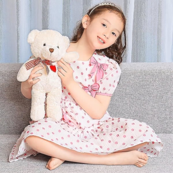 Pieni teddykarhu söpö teddykarhu pehmolelu. Teddykarhu Plussylelu tyttöystävälle. Teddykarhu Nuken lahjat (Valkoinen. 35cm/13.7in)