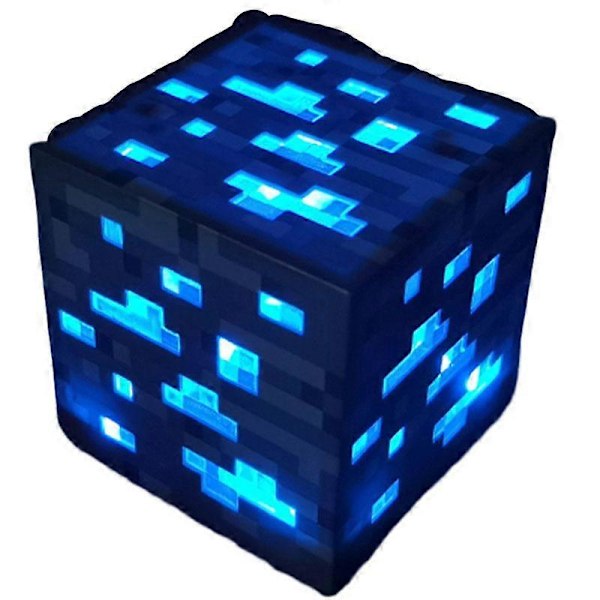 Minecraft Spill Nattlys Gruvearbeider Nattlampe Leke Oppladbar Lommelykt Kvadratisk Skrivebordslampe Blue