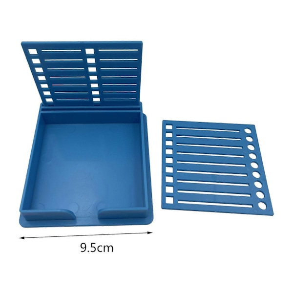 Hållare för självhäftande lappar med stencil, mall för självhäftande lappar för kontor, skrivbord, hem, svart Blue 9.5cmx9.5cm
