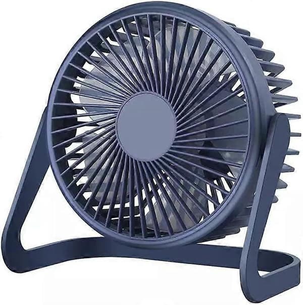 Ventilator, lille skrivebordsventilator til kontoret, stærk vind, lydløs, 360-graders hovedrotation