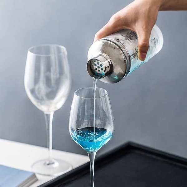 Shaker cocktailshaker - 400 ml - Rostfritt stål och glas - Läckagesäkert lock - Ergonomisk