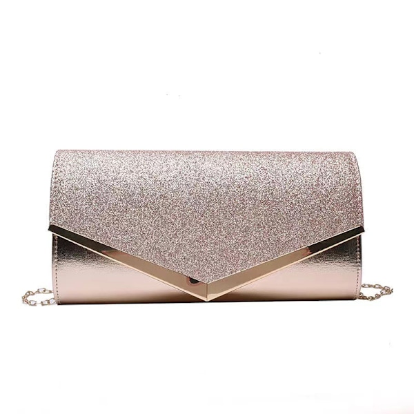 Naisten clutch-laukku, satiiniset clutch-laukut, glitterkirjekuorimallinen clutch-laukku irrotettavalla ketjuhihnalla, tyylikäs paljetti-iltaclutch