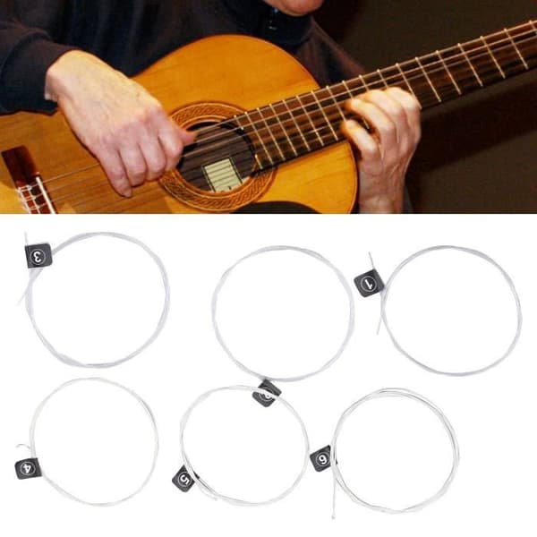 Klassiske Gitarstrenger - Sølv Nylon - 3 Sett - Høy Kvalitet - Holdbare