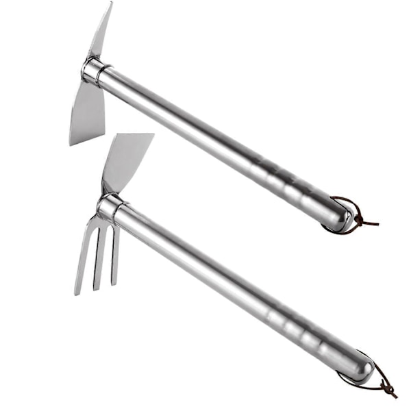 2 st Hacka Trädgårdsredskap, 2 i 1 Trädgårdshacka och Kratta och 2 i 1 Spade och Hacka Pickaxe