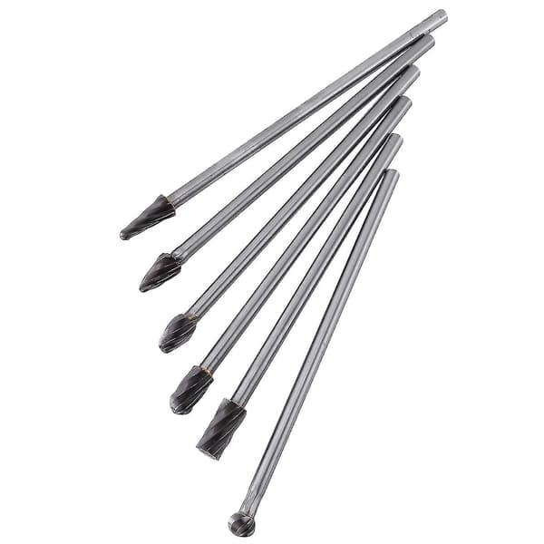 6 stk. Wolframkarbid Aluminium Rotationsfiler Burr Sæt 6mm Skaft 10mm Skærediameter