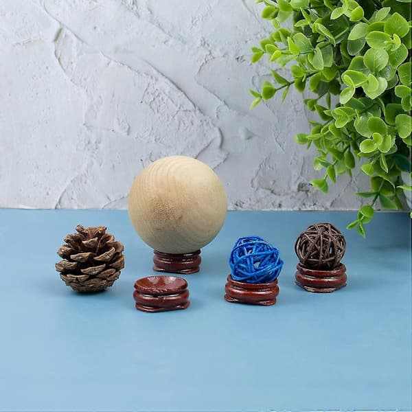5-pack Trä Äggställ Hållare Displayställ Boll Äggbas för Kristallkula Dekor (H-4)