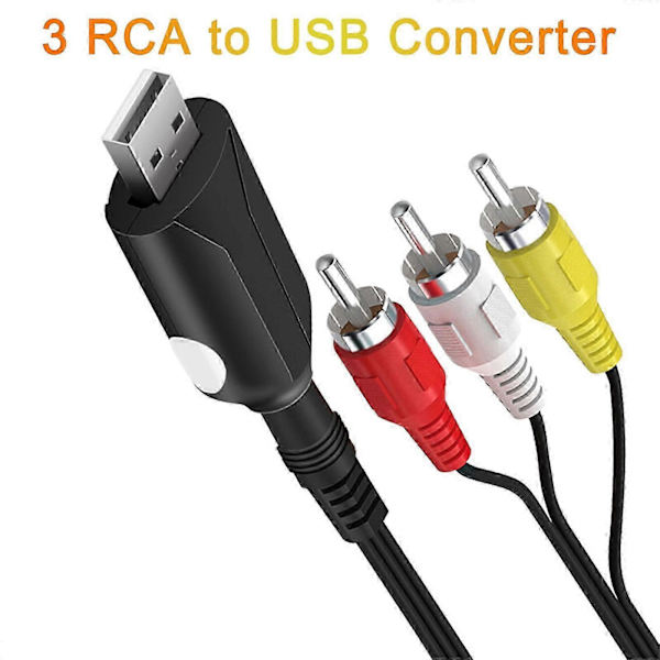 RCA AV-kabel 3RCA til USB 2.0 Video- og lydkort Wire Han til Han