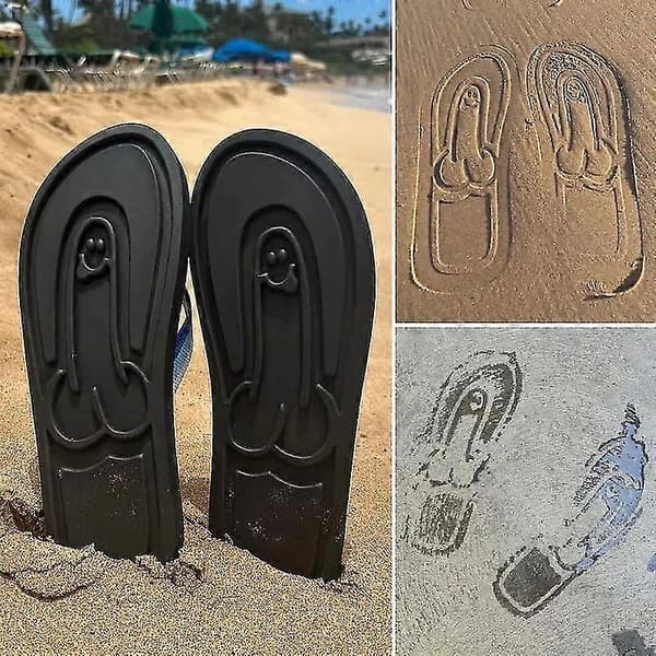 Dolda Flipflops, Dolda Penn-Flipflops Roligt Tryck Flipflops för Kvinnor Män, Strandflipflops Som Lämnar Tryck Design 37