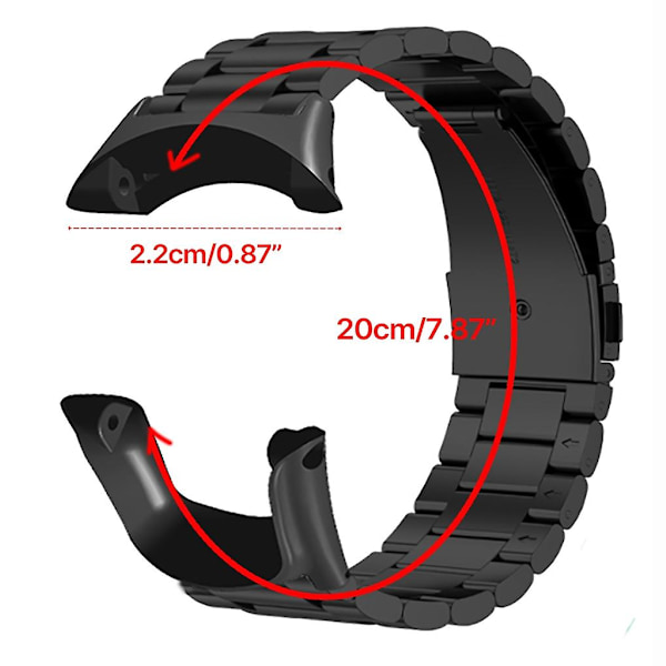 Ruostumattomasta teräksestä valmistettu rannekehihna Sunnto Ambit 3/3 Run/2s/2/1 -kelloille Black