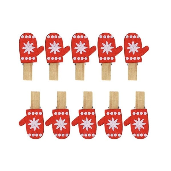10 kpl Joulupuun Puuklipsit Uuden Vuoden Juhlan Koristeluun Valokuvaseinä Klipsi DIY Joulukoristeet Gloves