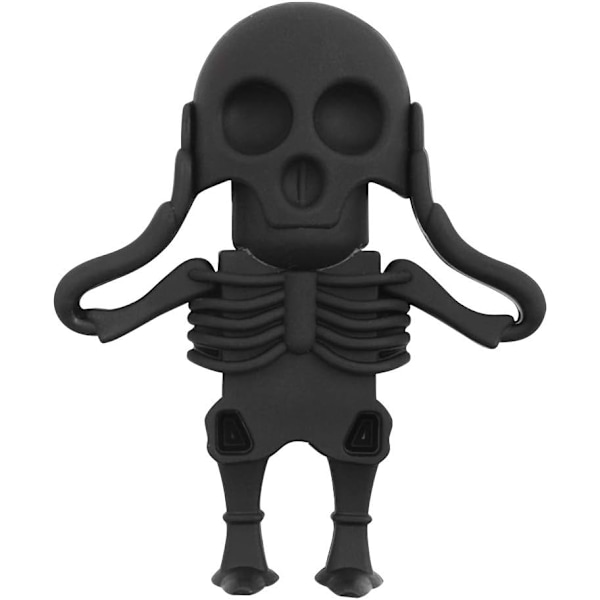 32 GB USB-flashdrev - Tegneserieformet skeletformet hukommelsespind - Nyhedspen-drev - Sejt USB-drev - Fantastiske gaver, sort