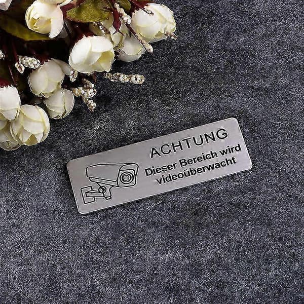 20 kpl Videokameran valvontakameran varoituskyltti Varoitustarra white 8.5cmx3cm