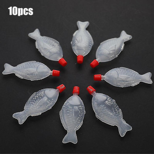 10 stk. fiskeformede 8,5 ml engangsflasker til sojasovs og sushisauce