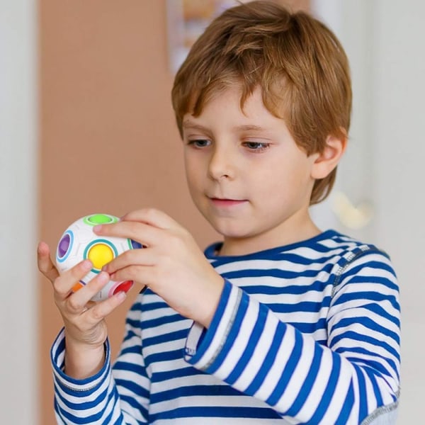 Magisk regnbuekule - Fargematch 3D Fidget Cube Puzzle-leketøy Hjernetrimspill for barn og voksne