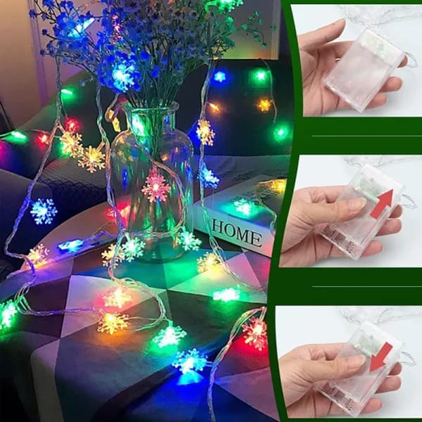 Julepynt Snøflak Lyslenke Juleranse Holid Pink Warm