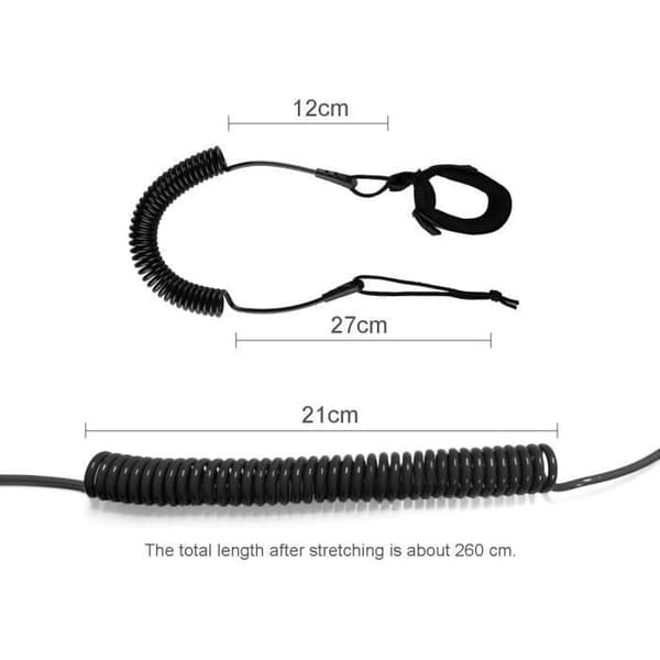 10 fod SUP Surfboard Leash TPU Teleskopisk Spiral Ankelrem, Tilbehør til Stand Up Paddle Board Kajak