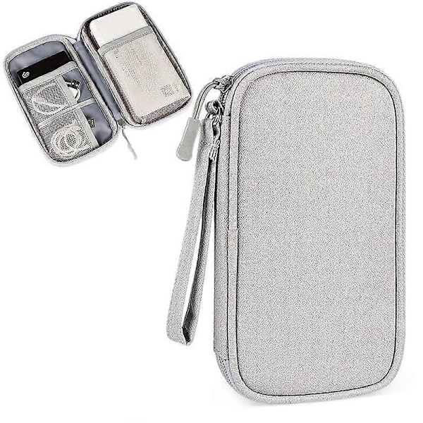 Vanntett Oppbevaringsveske for Elektronisk Tilbehør - Bærbar Reiseveske for USB-minne, Harddisk, Hodetelefoner og Mer Pink Double Layer