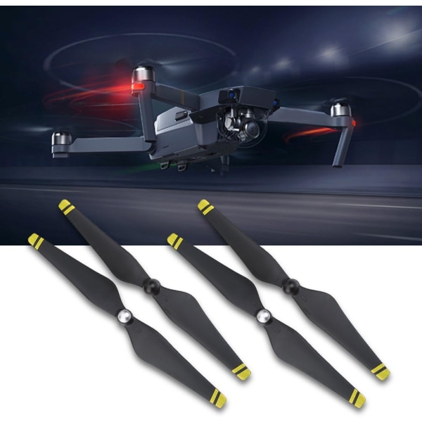 4 kpl potkurilappuja, hiilikuidulla tehostettuja tukilappuja DJI Phantom 3 Drone Quadcopter -lisävarusteelle (keltainen reuna)