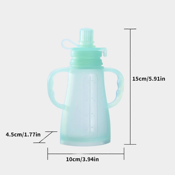 Gjenbrukbar Matposefyller for Spedbarn Babymat Puree Maker Klem Mat Oppbevaringspose Multifunksjon Blå Blue