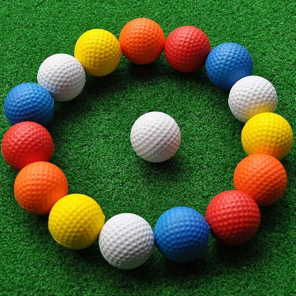 12 Skum Golf Træningsbolde, farvede Golfbolde, bulebestandige, holdbare, begrænset flyvning, bløde golfbolde til indendørs kælder baghave træning