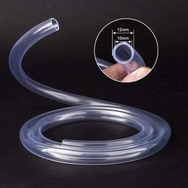 Fleksibelt PVC-rør - Transparent - 10 mm indvendig diameter - 12 mm udvendig diameter - 5 m længde
