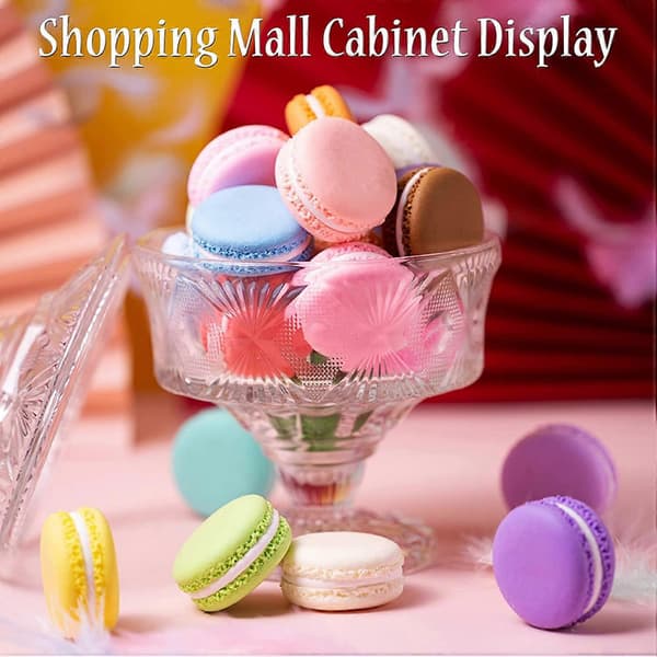 14 stk. Mini Macarons Kunstig Macaron Simulation til Fotograferingstilbehør, Bageriudstilling - 7 Farver