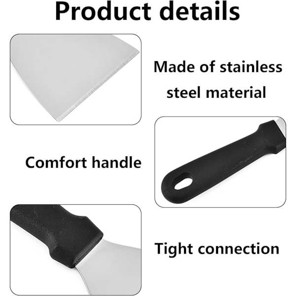 2 stk. Griddle Scraper Sæt, Griddle Scraper, Til Madservice/Madlavning/Rengøring, Bbq Indendørs & Udendørs, Tåler Opvaskemaskine