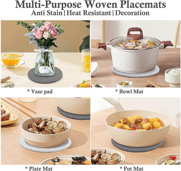 4 pannunalusta lämmönkestävää keittiöpöydän pannunalustaa 7\"