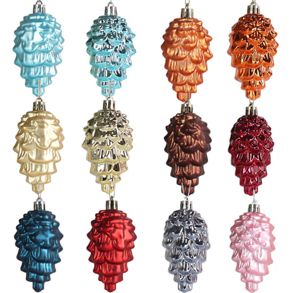 8 stk. Julepynt - Rosenguld 9 cm Charms Glans Matt