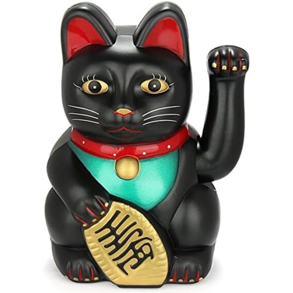 Monkey King Feng Shui Onnenkissat Onnekutsuva Vinkkaava Rikkauskissa Maneki Neko 6\" Korkea Musta,Kulta