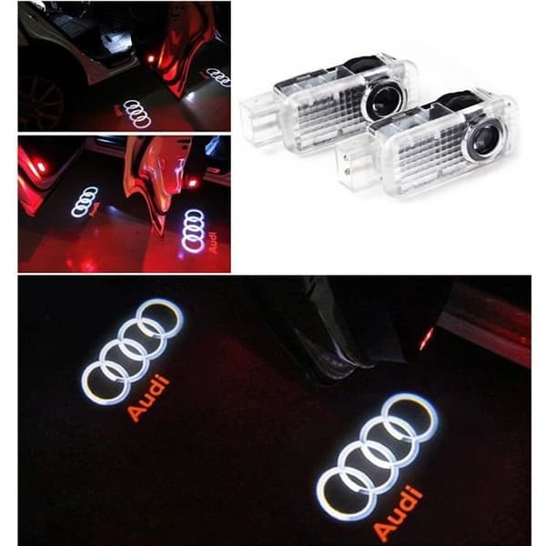 4 stk. LED-bildørinngangslys Laserprojektor Audi-logolys