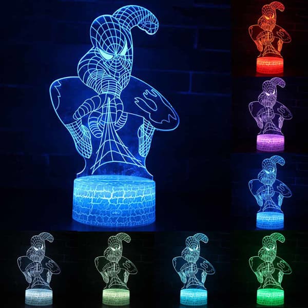 Spiderman 3D yölamppu Marvel-hahmo Spider Man yölamppu Spiderman
