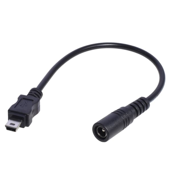 DC 5.5x2.1 hunn til Mini USB hann kabel 5521 strømuttak DC strømkobling - 5.5x2.1 adapter Mini USB konverter