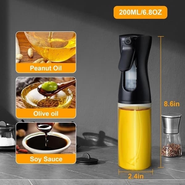 Lasiöljysuihkepullo öljylle/etikalle 200 ml 20 cm