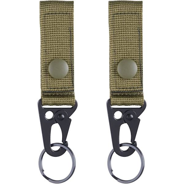 Taktisk belte nøkkelholder nøkkelring belteklips webbing spenne stropp belte nøkkelring for backpacking utendørs camping fotturer Green