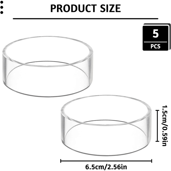 5 stk. akryl gjennomsiktig displaystativ, ballholder ballholder gjennomsiktig akryl riser displaystativ gjennomsiktig akryl stativ riser hylle