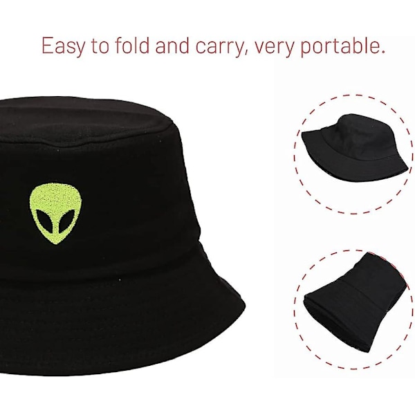 Bomulls Bucket Hat för Kvinnor Män Sommar Resa Sol Strand Bucket Keps, Unisex Utomhus Fiskarhatt