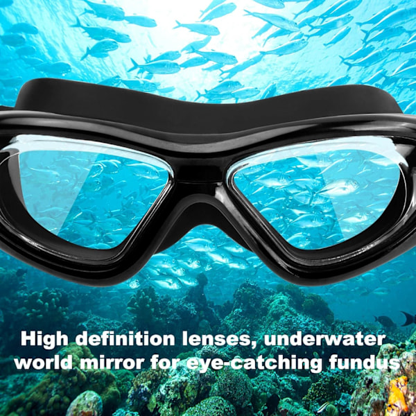 HD Stora Ram Goggles Simning Vuxen Justerbar Simning Dykning Goggles Anti-Dimma Vattentät Simning Goggles Set