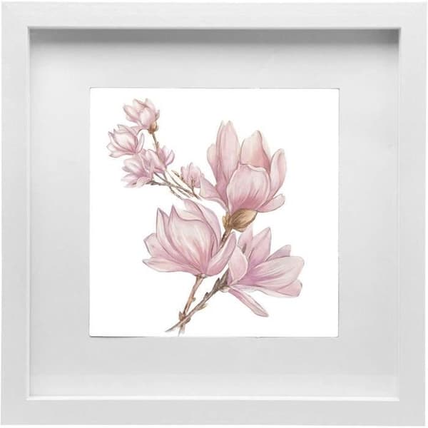 EUGAD 3D Fotoram i MDF och Glas 40x40cm Vit
